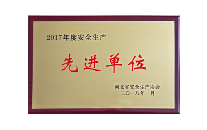 公司榮獲河北省“2017年度安全生產(chǎn)先進(jìn)單位”稱號