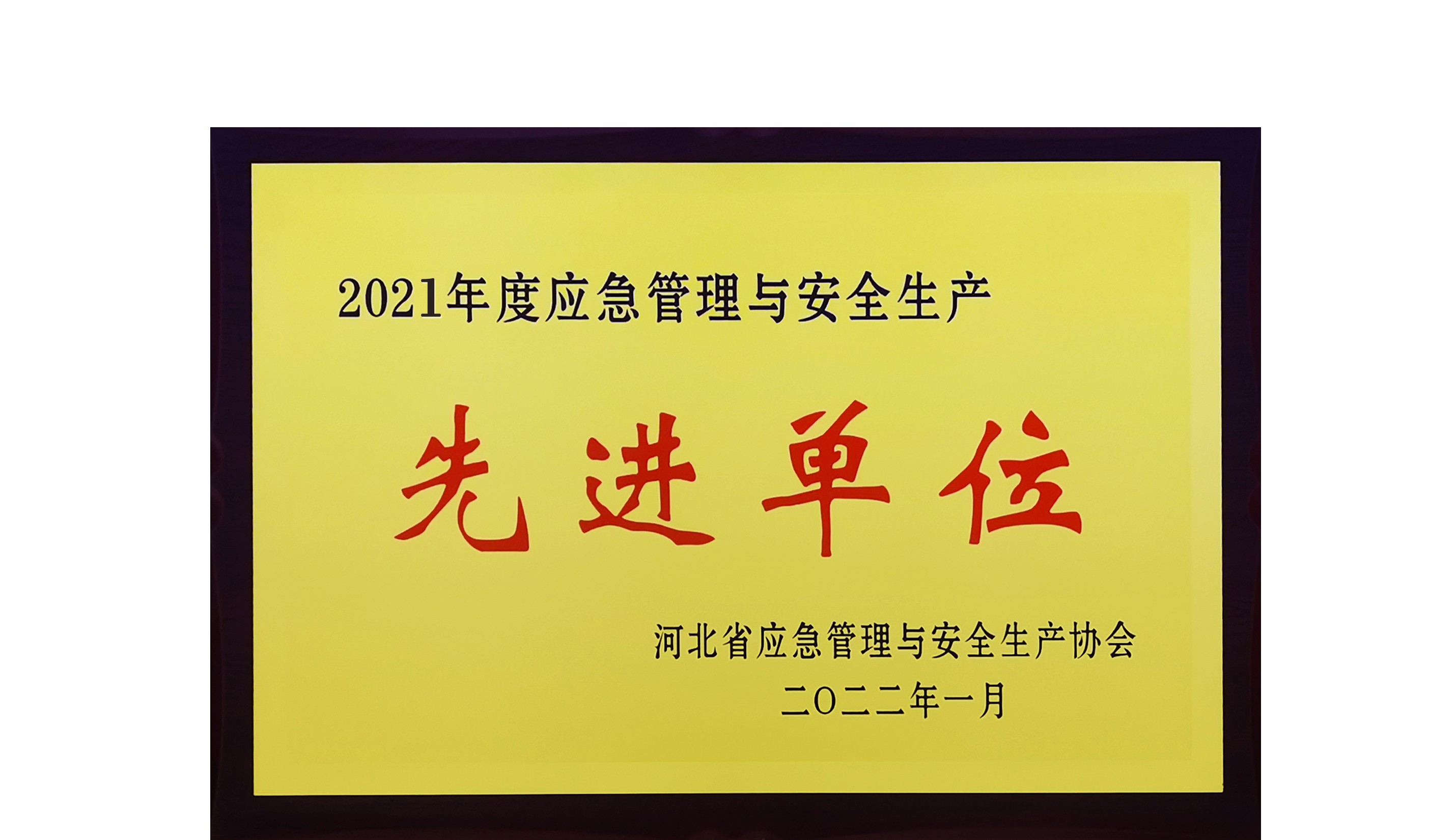 集團公司榮獲2021年度 河北省應(yīng)急管理與安全生產(chǎn)先進單位